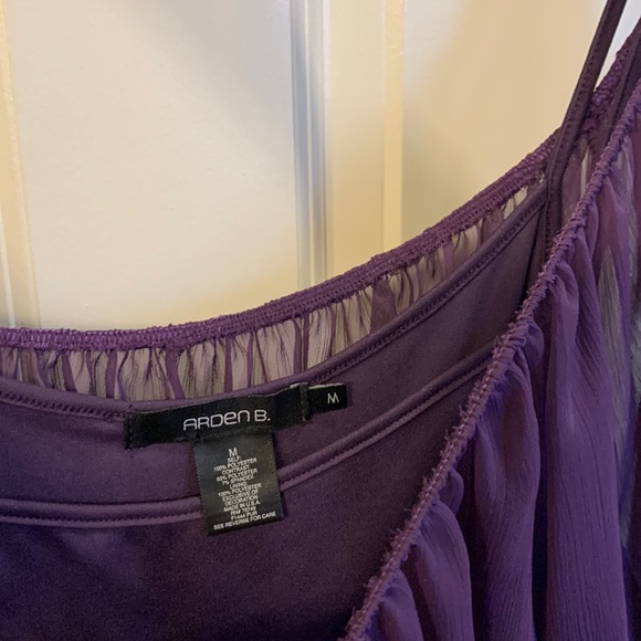 Purple 3/4 length sleeve blouse - Picture 3 of 5